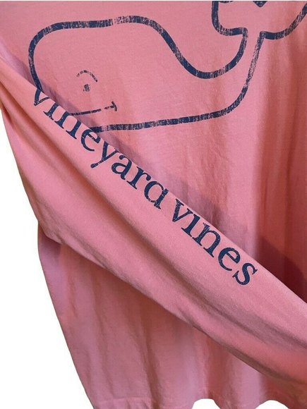 Vineyard Vines T Shirt Womens Size Small Short Sleeve Pink Whale Logo Pocket - Picture 5 of 8